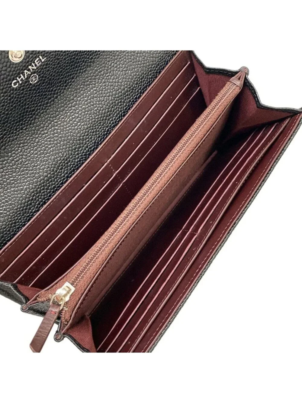 Chanel Wallet Quilted Black Silver